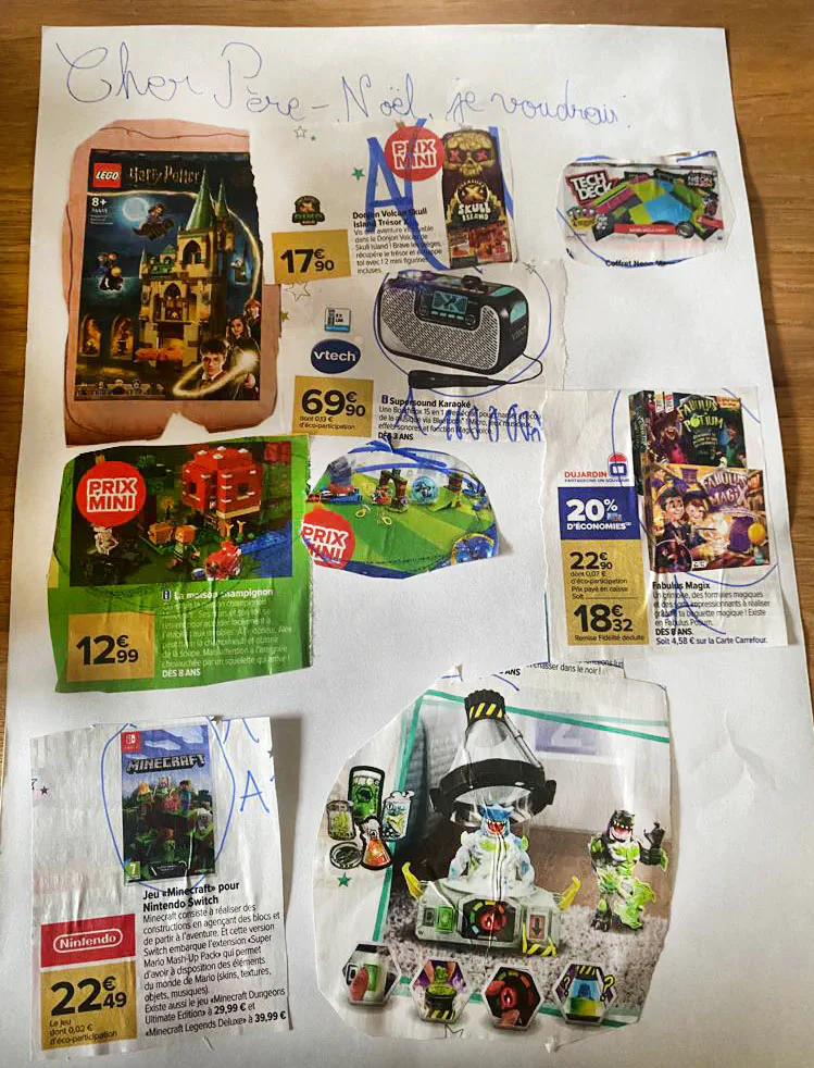 photo lettre au Père Noël